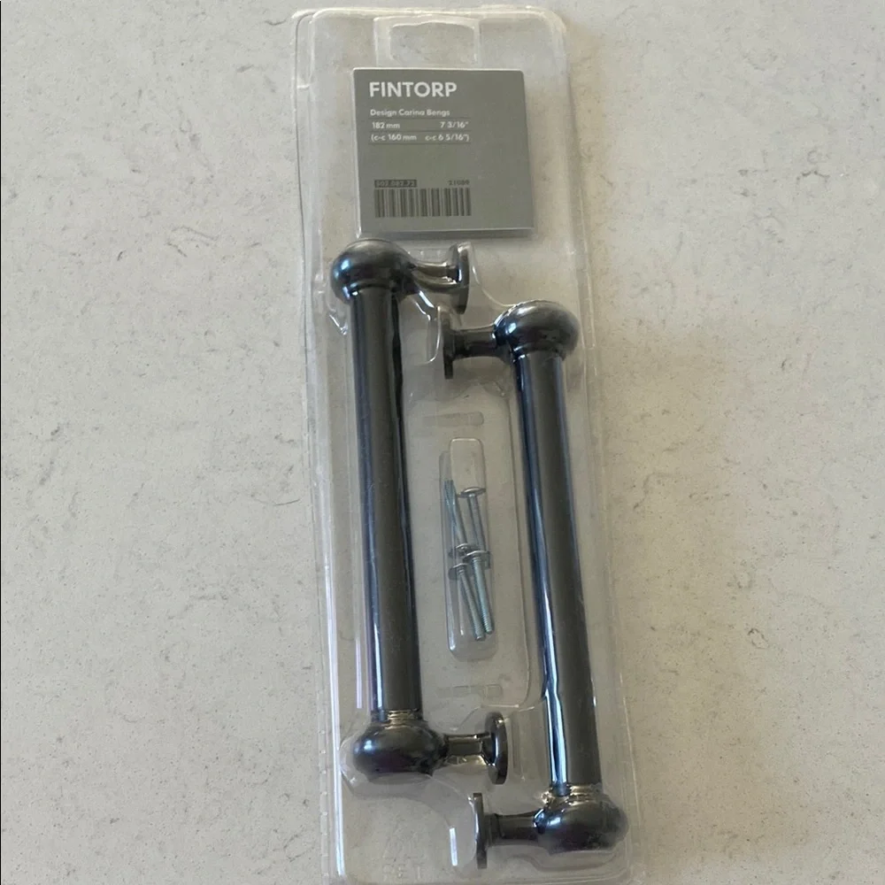 IKEA Fintorp Black Cabinet Handles 6 5/16 inch 160mm 2‎ Pack 502.082.72